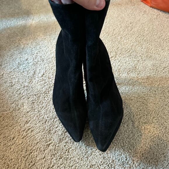 Jeffrey Campbell Pointed Toe High Heel Black Suede Ankle Booties Size 7.5 - Picture 4 of 15